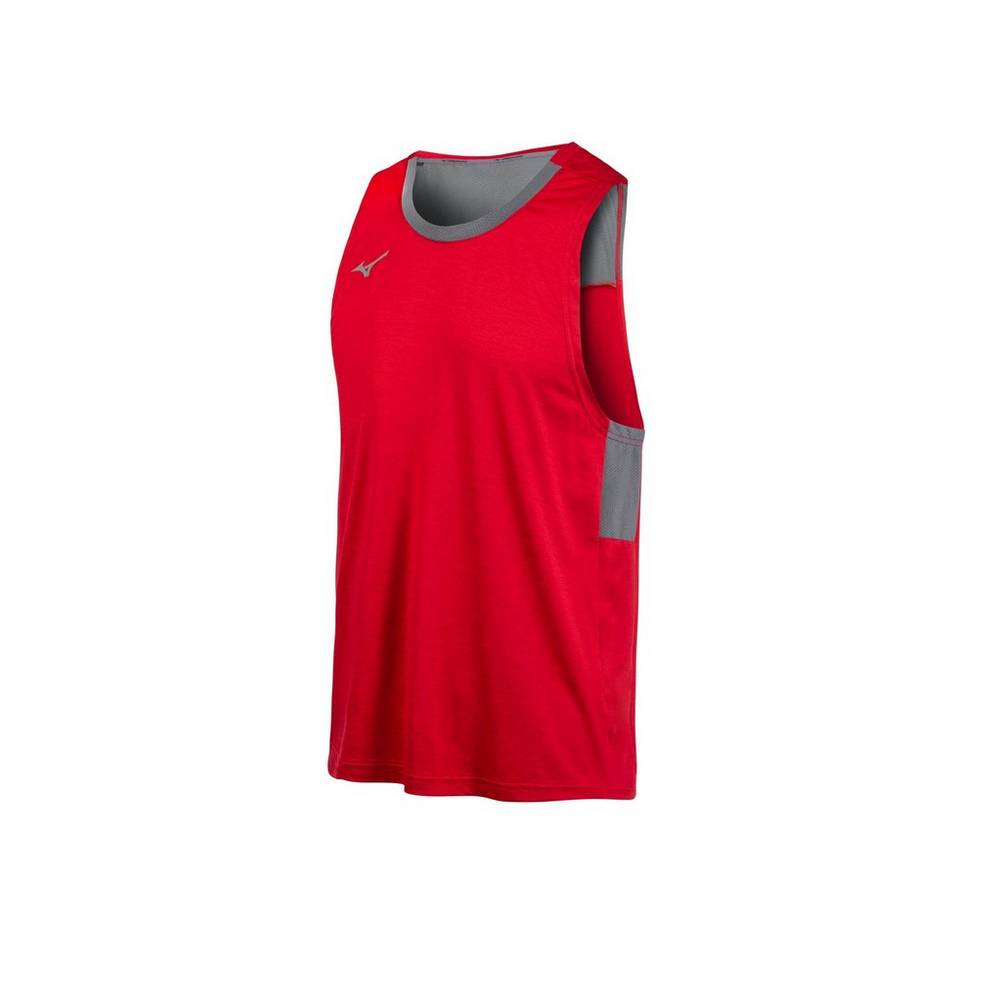 Panske Tank Top Mizuno Alpha Červené Vypredaj KFTZ14539